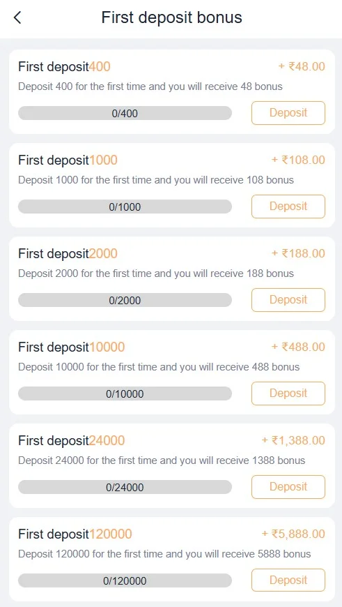 first deposit bonus
